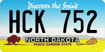 ND license plate HCK752