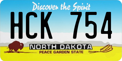 ND license plate HCK754