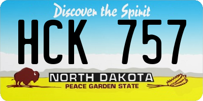 ND license plate HCK757