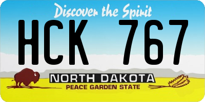 ND license plate HCK767