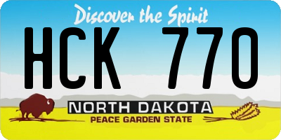 ND license plate HCK770
