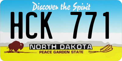 ND license plate HCK771