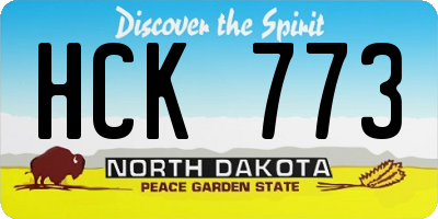 ND license plate HCK773