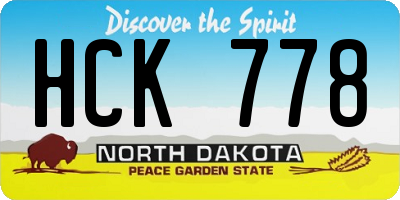 ND license plate HCK778