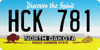 ND license plate HCK781