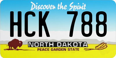 ND license plate HCK788
