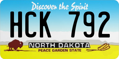 ND license plate HCK792