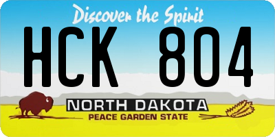 ND license plate HCK804
