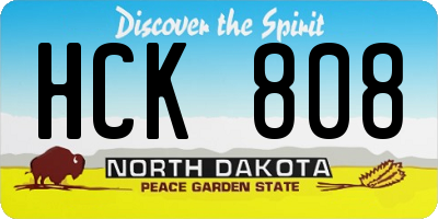 ND license plate HCK808
