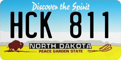 ND license plate HCK811
