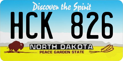 ND license plate HCK826