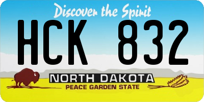 ND license plate HCK832