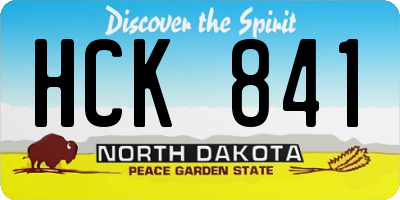 ND license plate HCK841