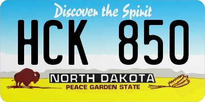 ND license plate HCK850