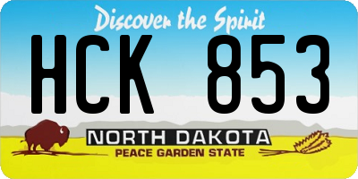ND license plate HCK853