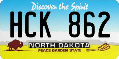 ND license plate HCK862