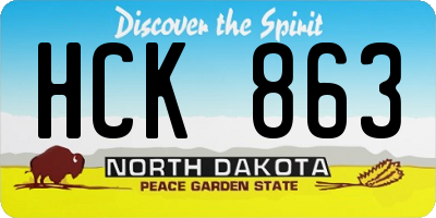 ND license plate HCK863