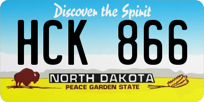 ND license plate HCK866