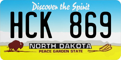 ND license plate HCK869