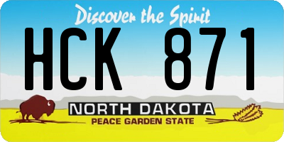 ND license plate HCK871