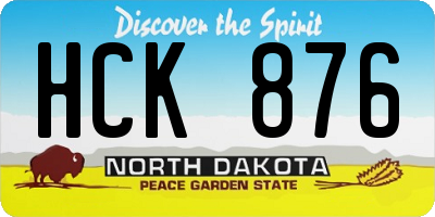 ND license plate HCK876