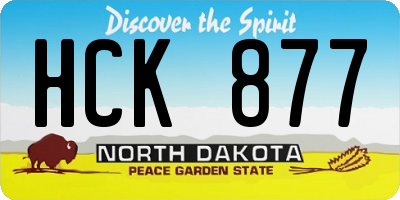 ND license plate HCK877