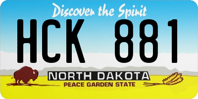 ND license plate HCK881