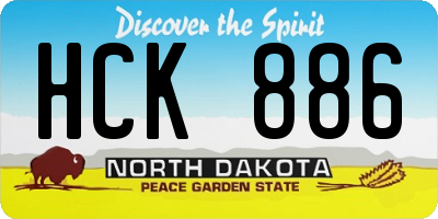 ND license plate HCK886