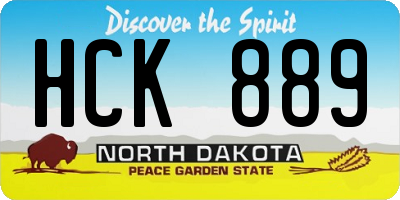 ND license plate HCK889