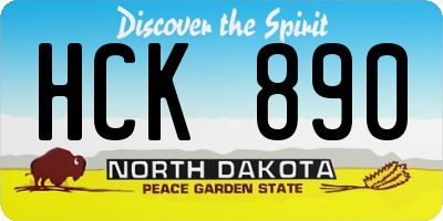 ND license plate HCK890
