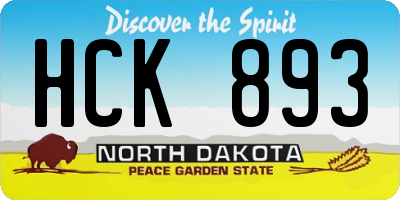 ND license plate HCK893