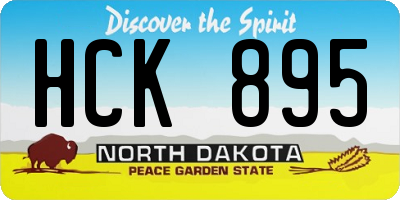 ND license plate HCK895