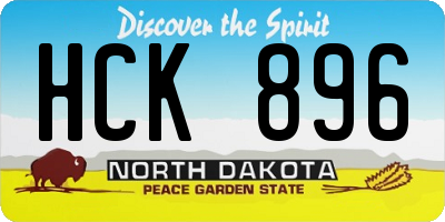 ND license plate HCK896