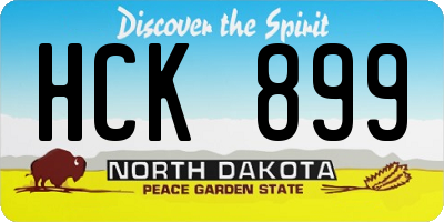 ND license plate HCK899