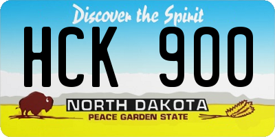ND license plate HCK900