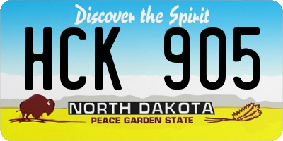 ND license plate HCK905