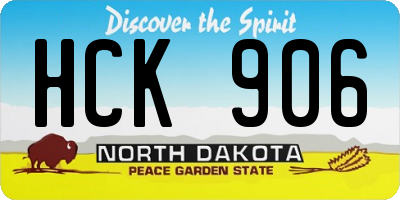 ND license plate HCK906