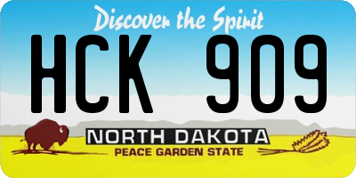 ND license plate HCK909