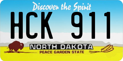ND license plate HCK911