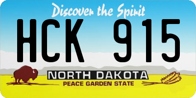 ND license plate HCK915