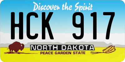 ND license plate HCK917