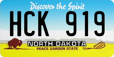ND license plate HCK919