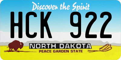 ND license plate HCK922