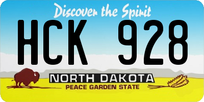 ND license plate HCK928