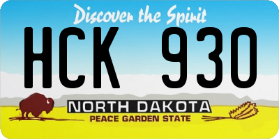 ND license plate HCK930