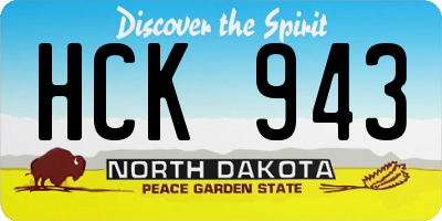 ND license plate HCK943