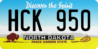 ND license plate HCK950