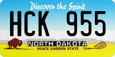 ND license plate HCK955