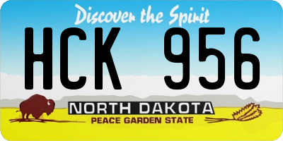 ND license plate HCK956