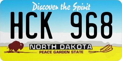 ND license plate HCK968